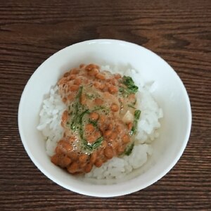 大葉納豆ご飯を食べて健康に⭐️⭐️